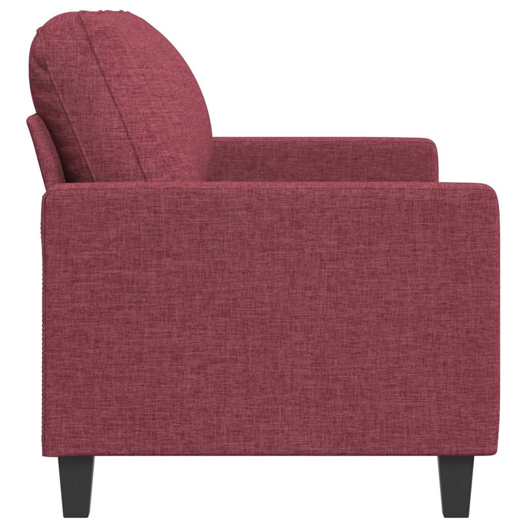 vidaXL Sofa 2-osobowa, winna czerwień, 140 cm, tapicerowana tkaniną