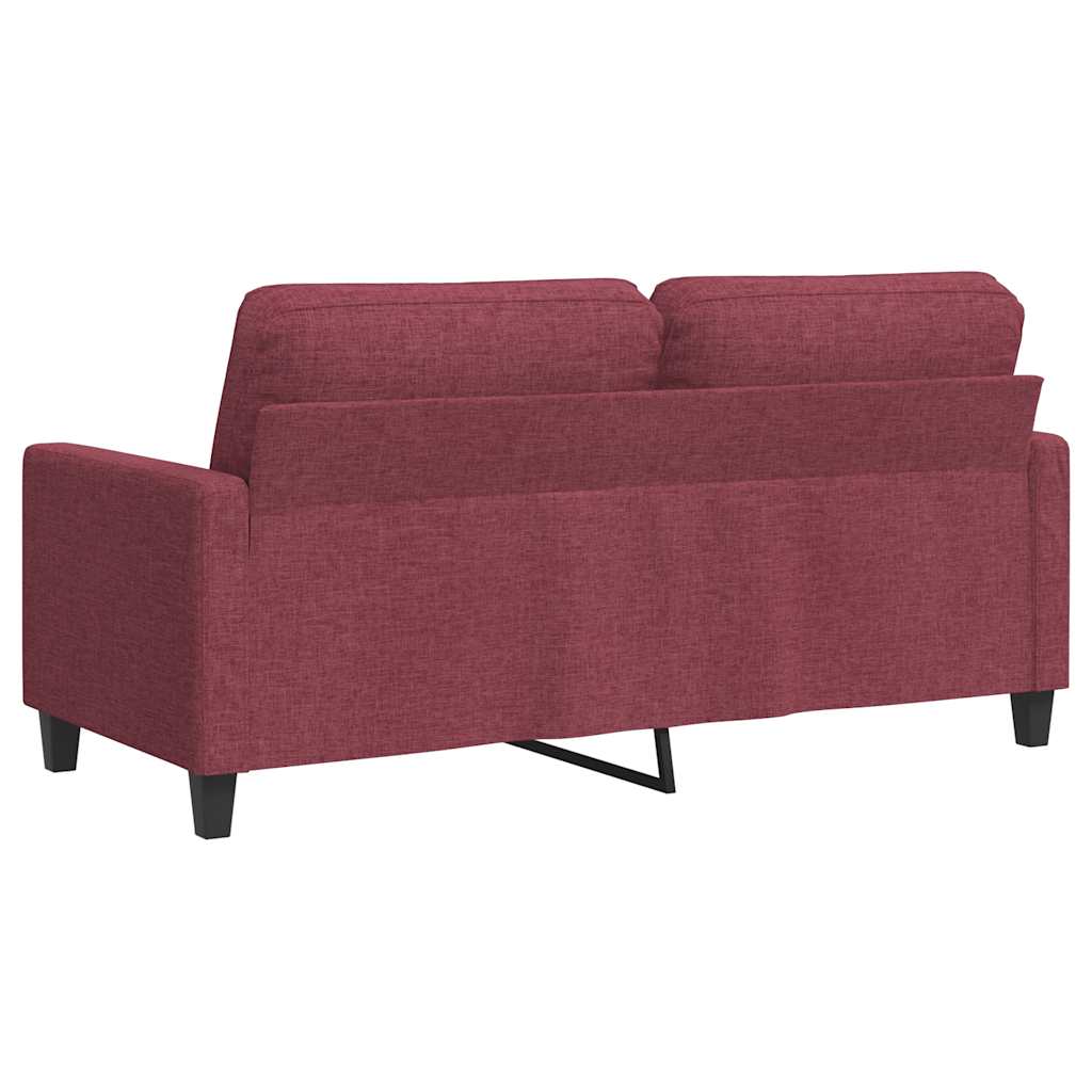 vidaXL Sofa 2-osobowa, winna czerwień, 140 cm, tapicerowana tkaniną