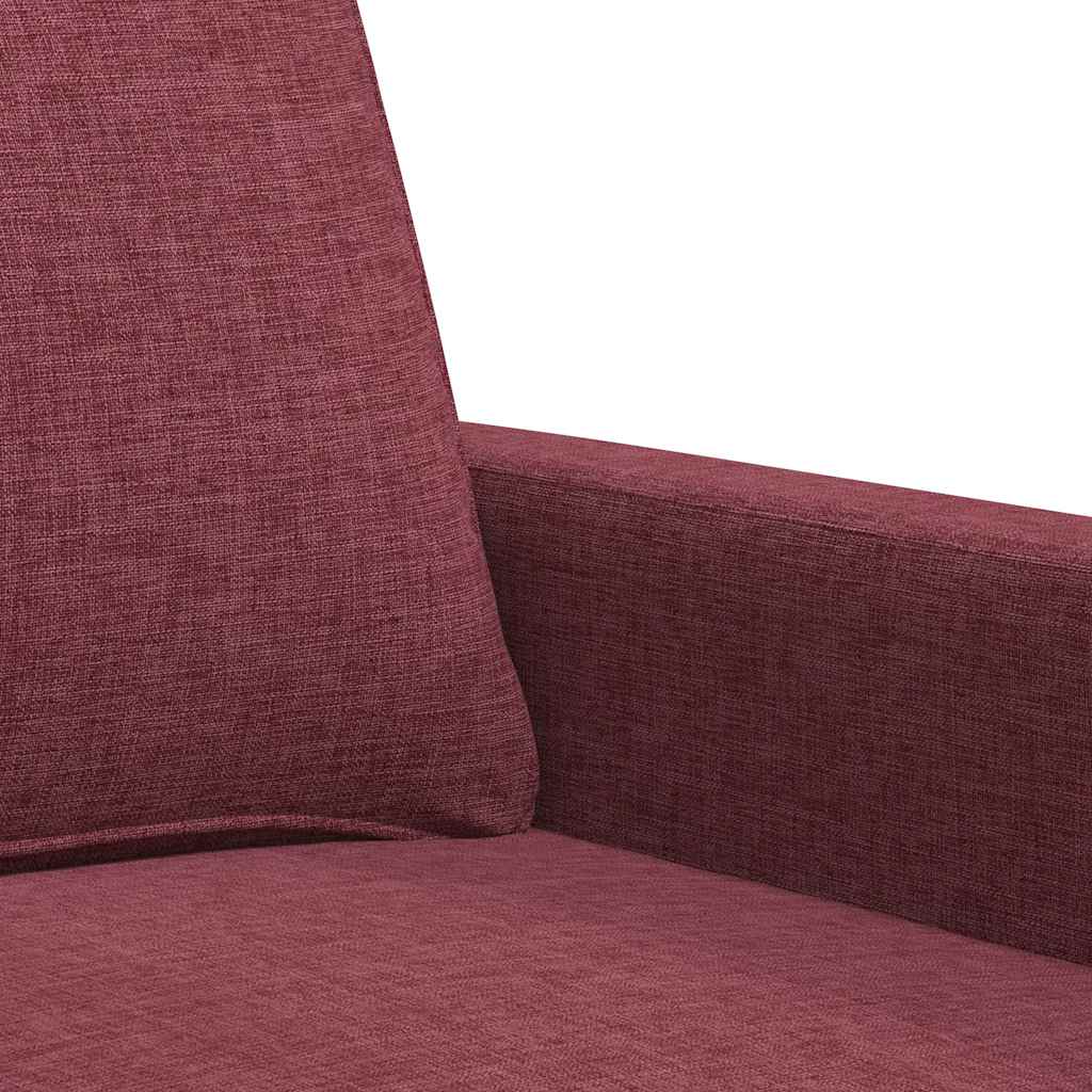vidaXL Sofa 2-osobowa, winna czerwień, 140 cm, tapicerowana tkaniną