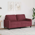 vidaXL Sofa 2-osobowa, winna czerwień, 140 cm, tapicerowana tkaniną
