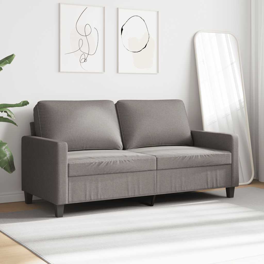 vidaXL Sofa 2-osobowa, kolor taupe, 140 cm, tapicerowana tkaniną