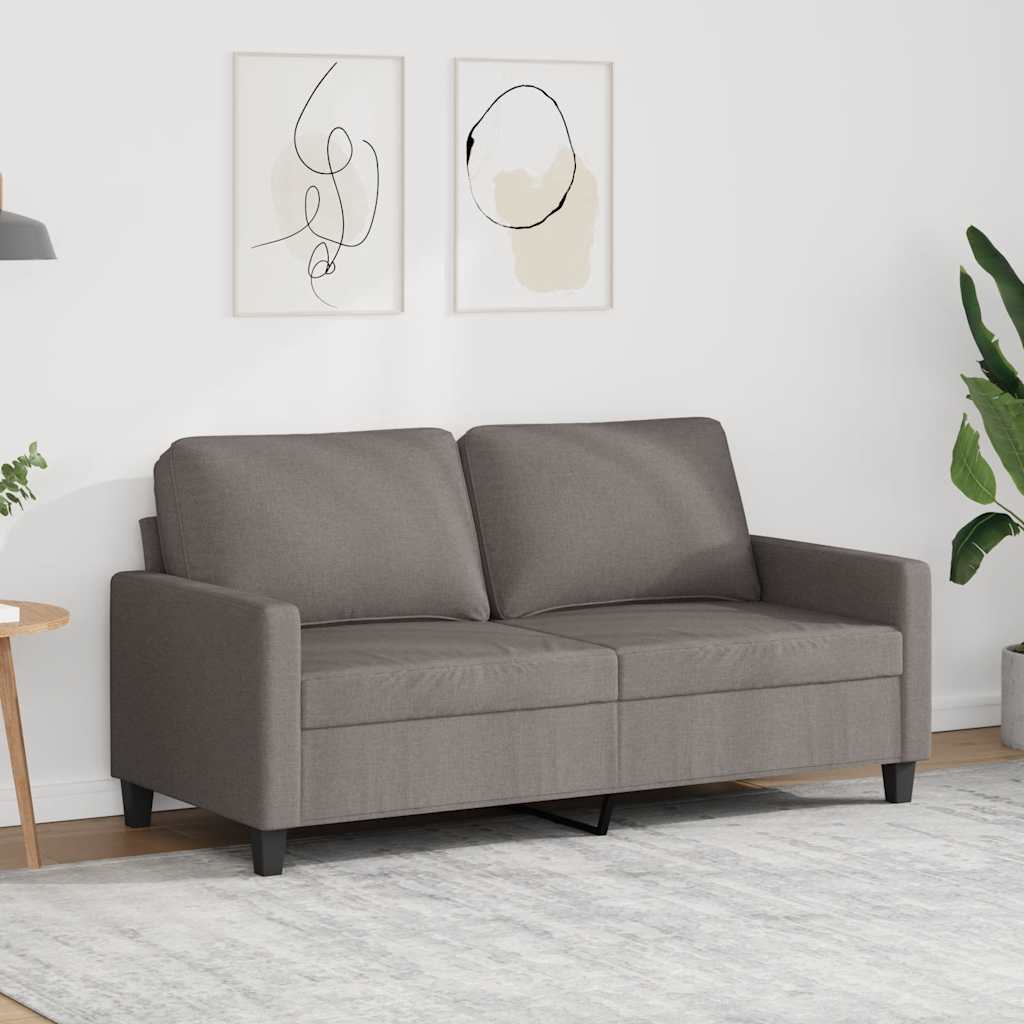 vidaXL Sofa 2-osobowa, kolor taupe, 140 cm, tapicerowana tkaniną