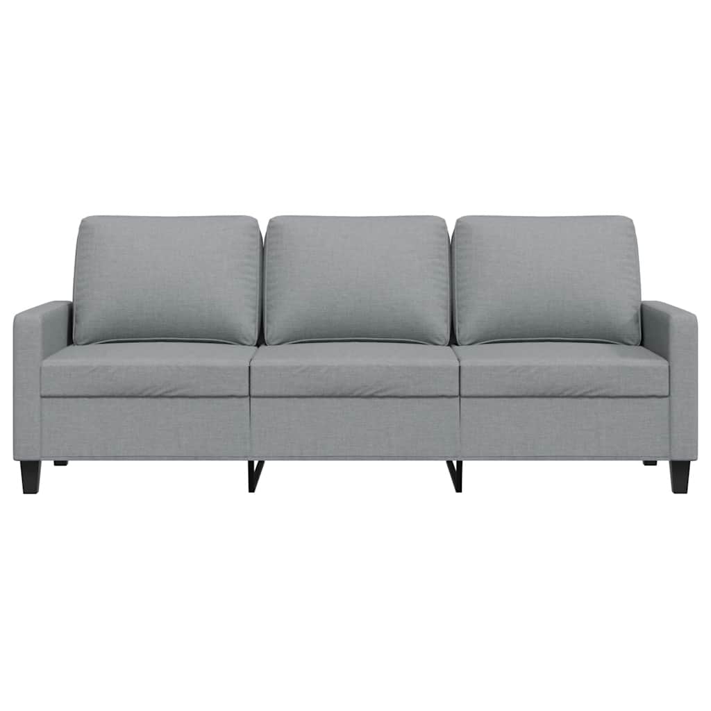 vidaXL Sofa 3-osobowa, jasnoszara, 180 cm, tapicerowana tkaniną