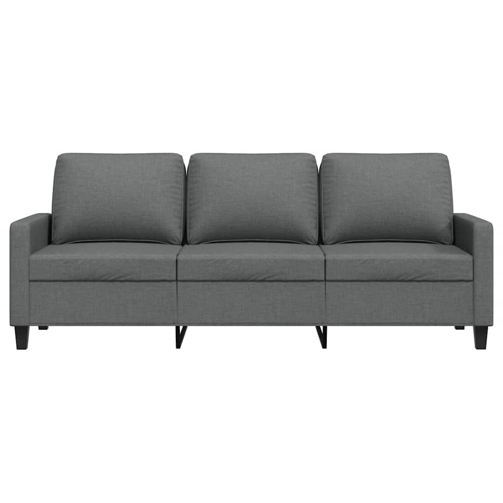 vidaXL Sofa 3-osobowa, ciemnoszara, 180 cm, tapicerowana tkaniną