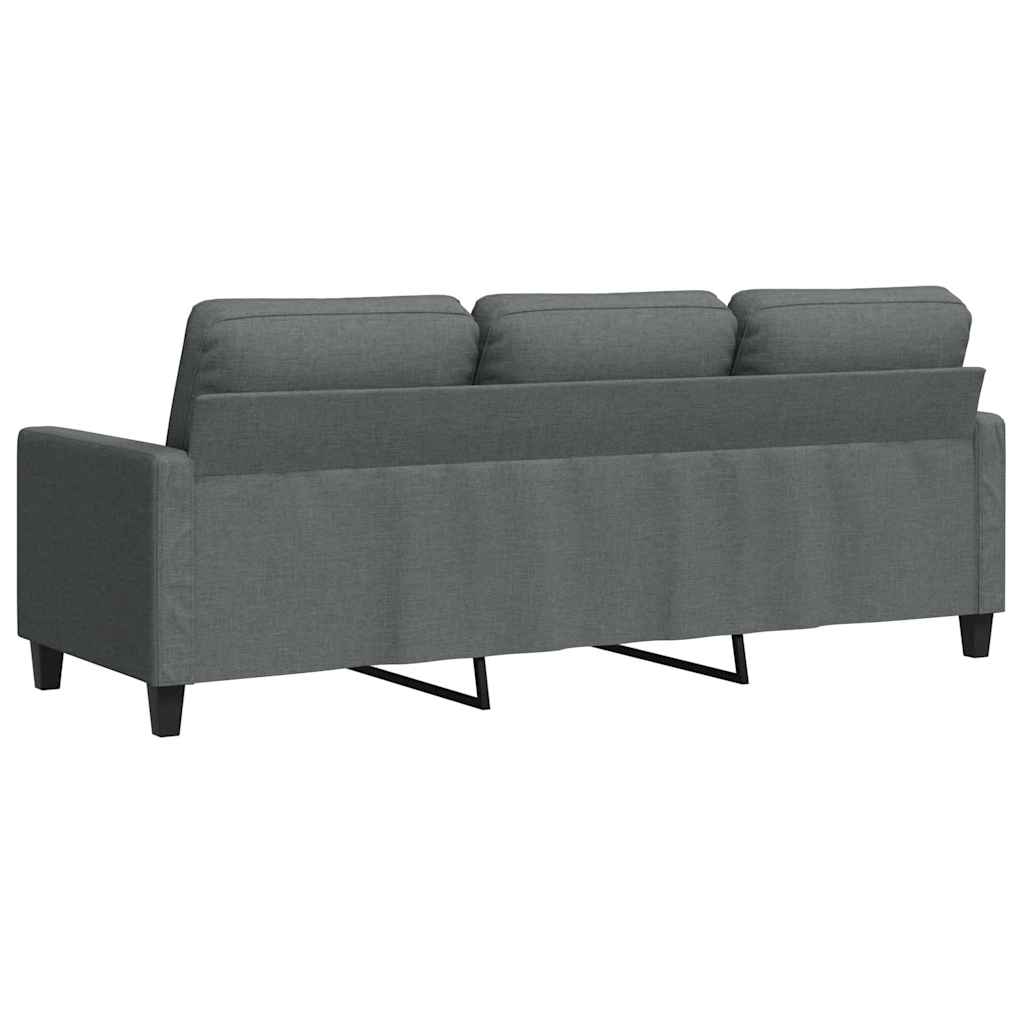 vidaXL Sofa 3-osobowa, ciemnoszara, 180 cm, tapicerowana tkaniną