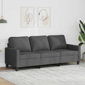 vidaXL Sofa 3-osobowa, ciemnoszara, 180 cm, tapicerowana tkaniną