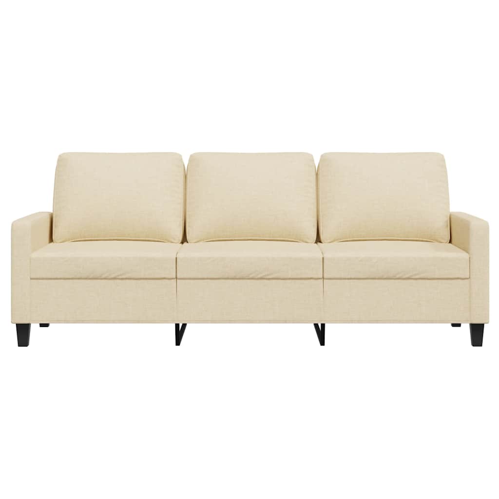 vidaXL 3-osobowa sofa, kremowa, 180 cm, tapicerowana tkaniną
