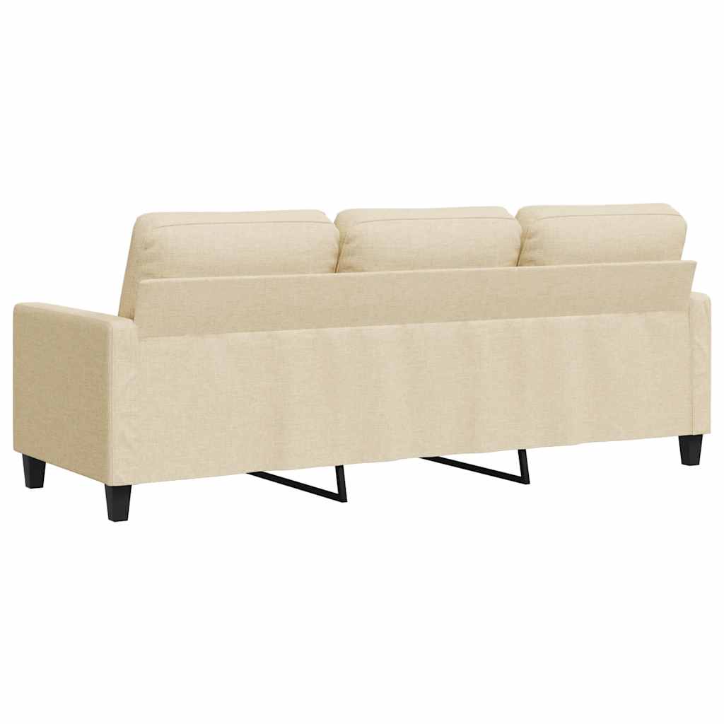 vidaXL 3-osobowa sofa, kremowa, 180 cm, tapicerowana tkaniną