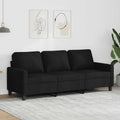 vidaXL Sofa 3-osobowa, czarna, 180 cm, tapicerowana tkaniną