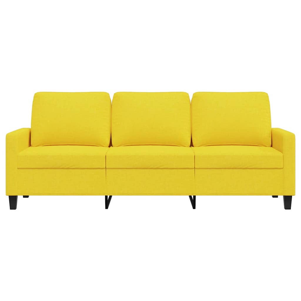 vidaXL Sofa 3-osobowa, jasnożółta, 180 cm, tapicerowana tkaniną