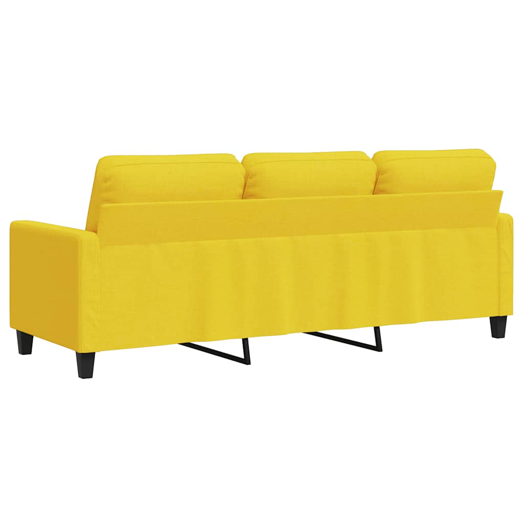 vidaXL Sofa 3-osobowa, jasnożółta, 180 cm, tapicerowana tkaniną