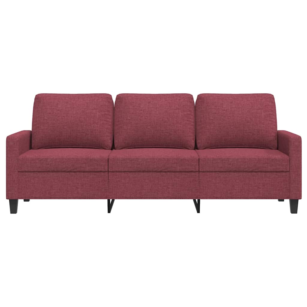 vidaXL Sofa 3-osobowa, winna czerwień, 180 cm,tapicerowana tkaniną