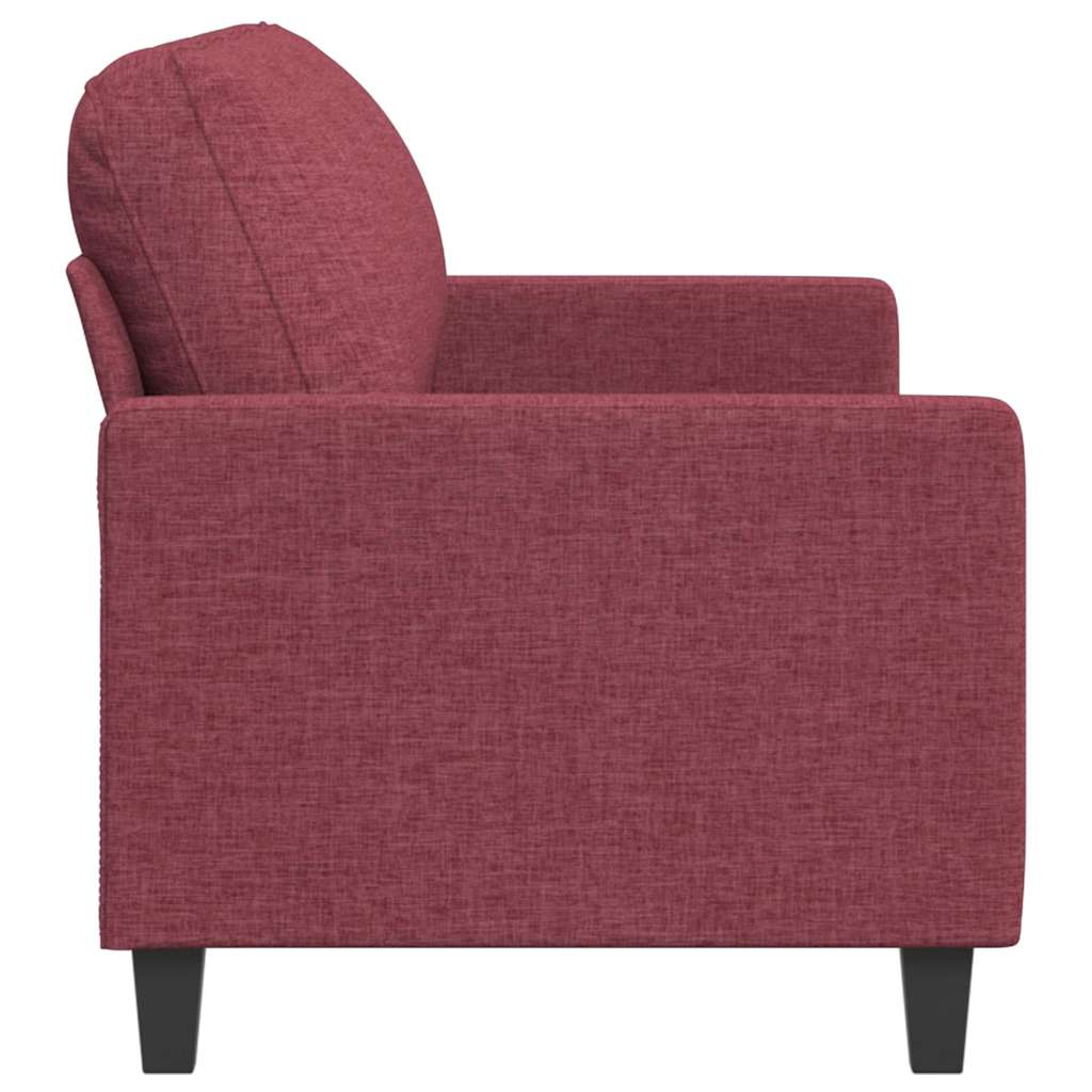 vidaXL Sofa 3-osobowa, winna czerwień, 180 cm,tapicerowana tkaniną