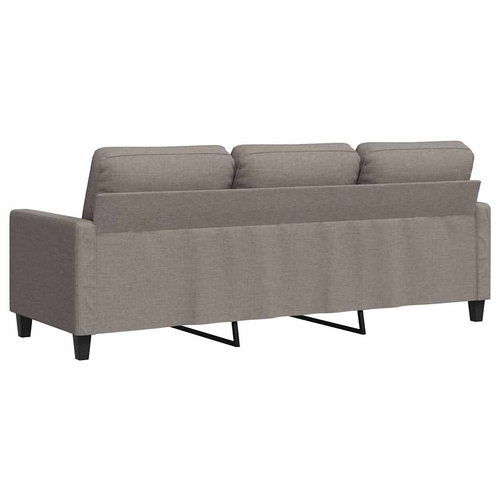 vidaXL Sofa 3-osobowa, kolor taupe, 180 cm, tapicerowana tkaniną