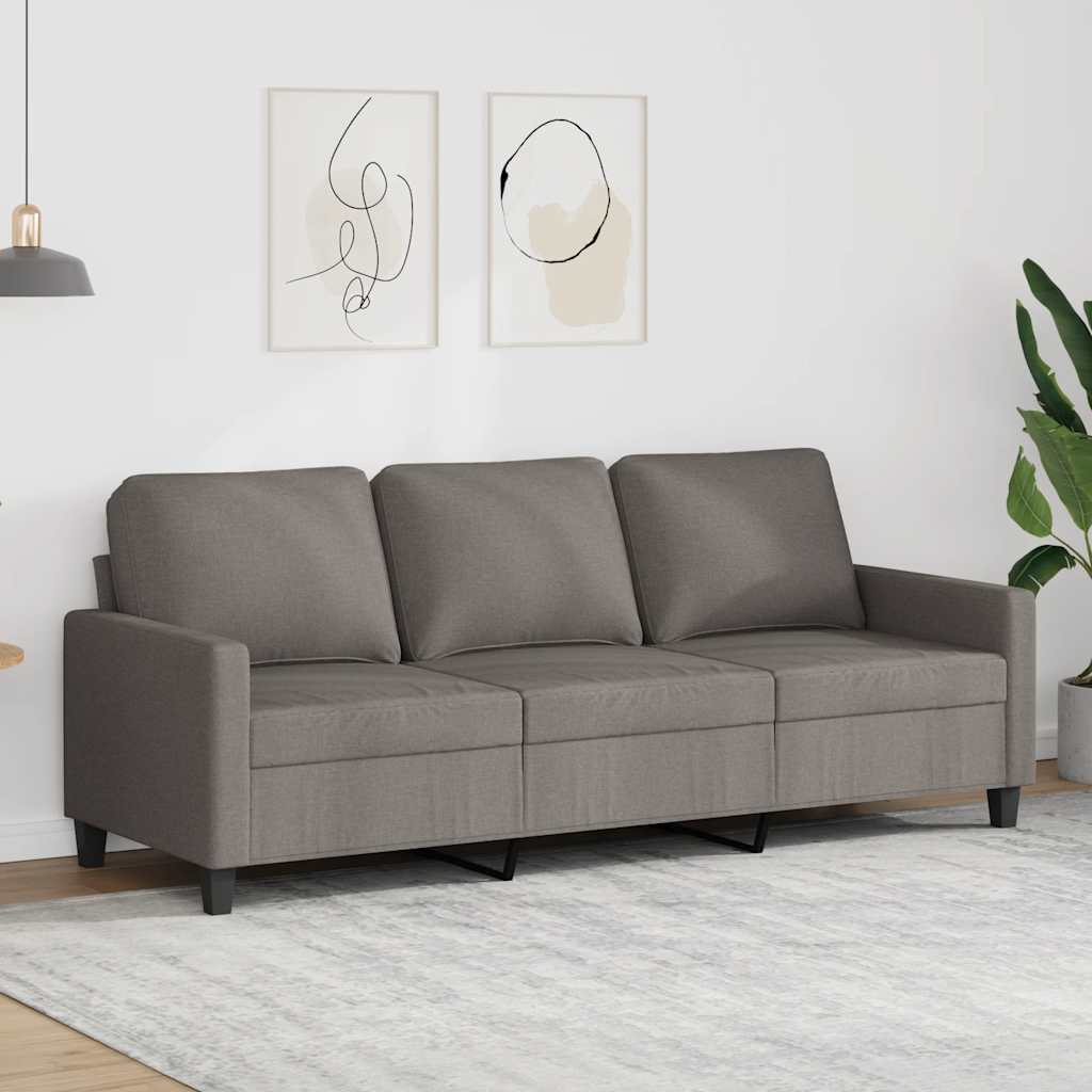 vidaXL Sofa 3-osobowa, kolor taupe, 180 cm, tapicerowana tkaniną