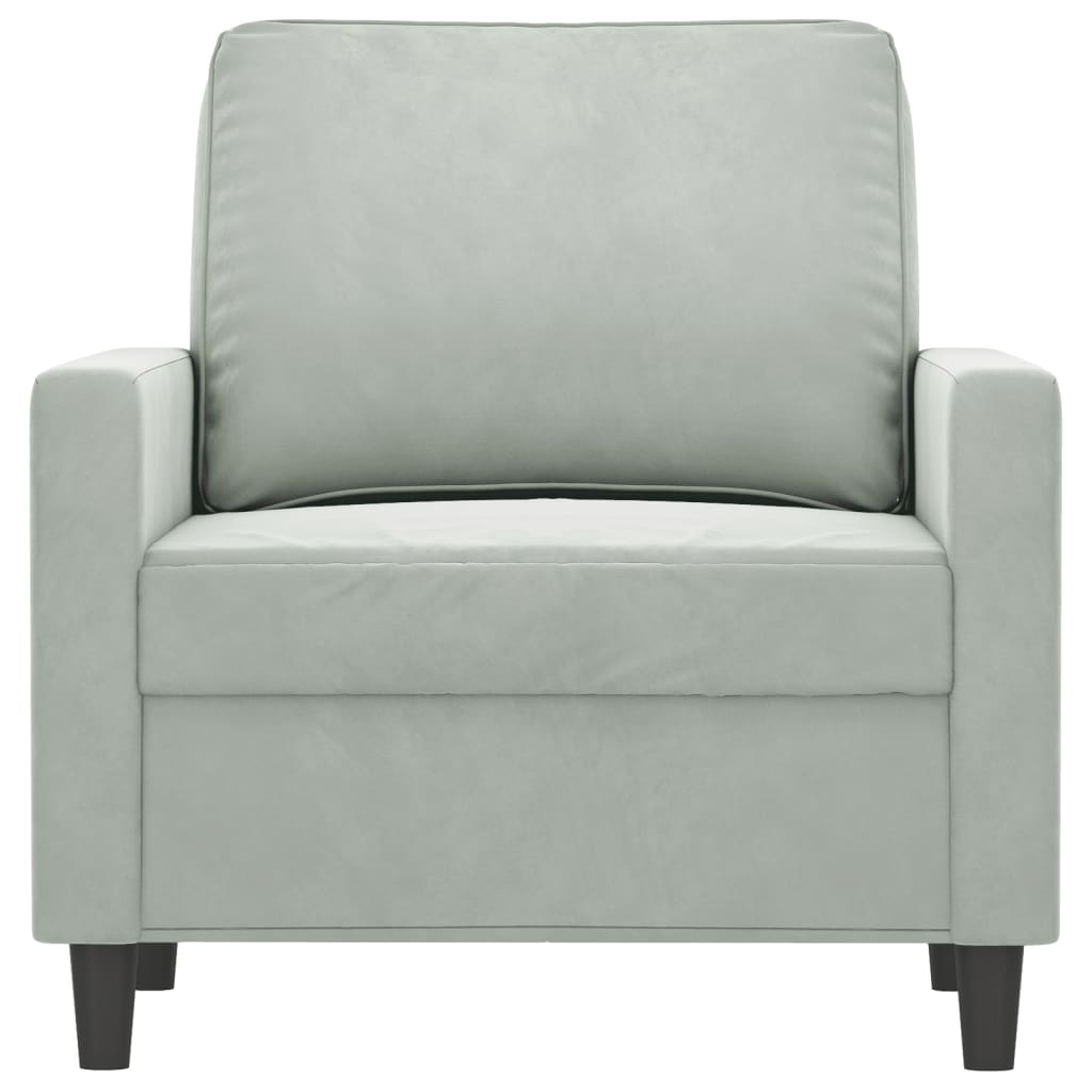 vidaXL Fotel, jasnoszary, 60 cm, obity aksamitem