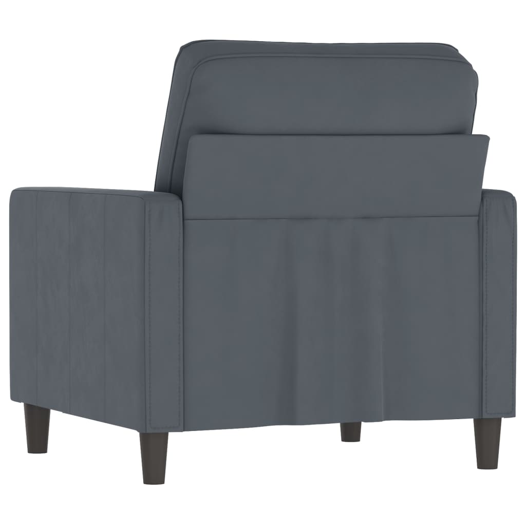 vidaXL Fotel, ciemnoszary, 60 cm, obity aksamitem