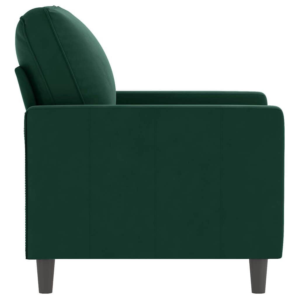 vidaXL Fotel, ciemnozielony, 60 cm, obity aksamitem