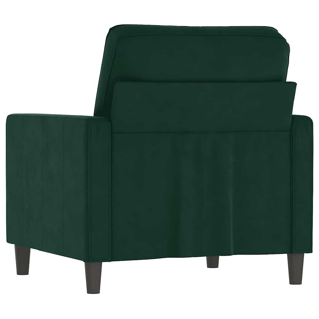 vidaXL Fotel, ciemnozielony, 60 cm, obity aksamitem