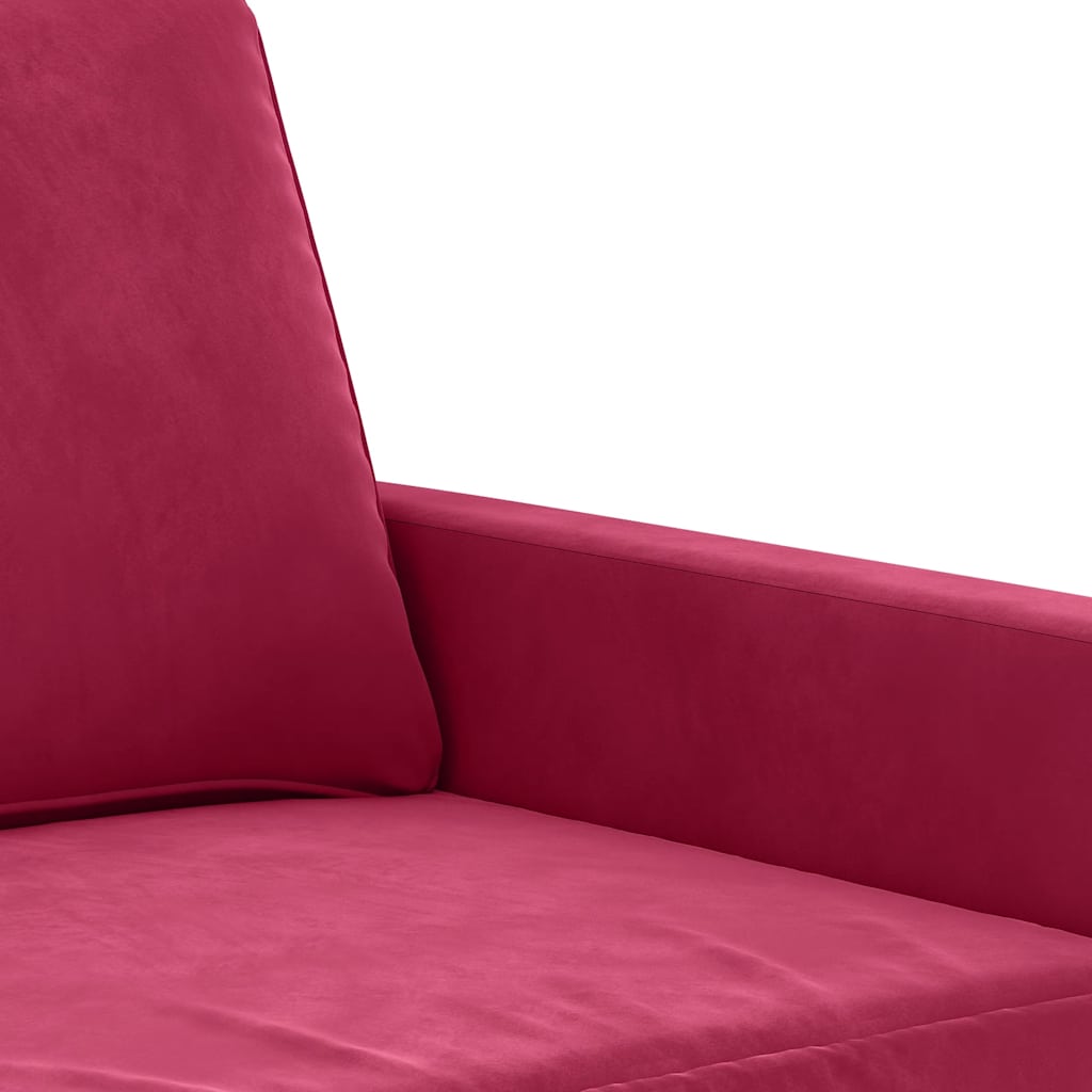 vidaXL Fotel, winna czerwień, 60 cm, obity aksamitem