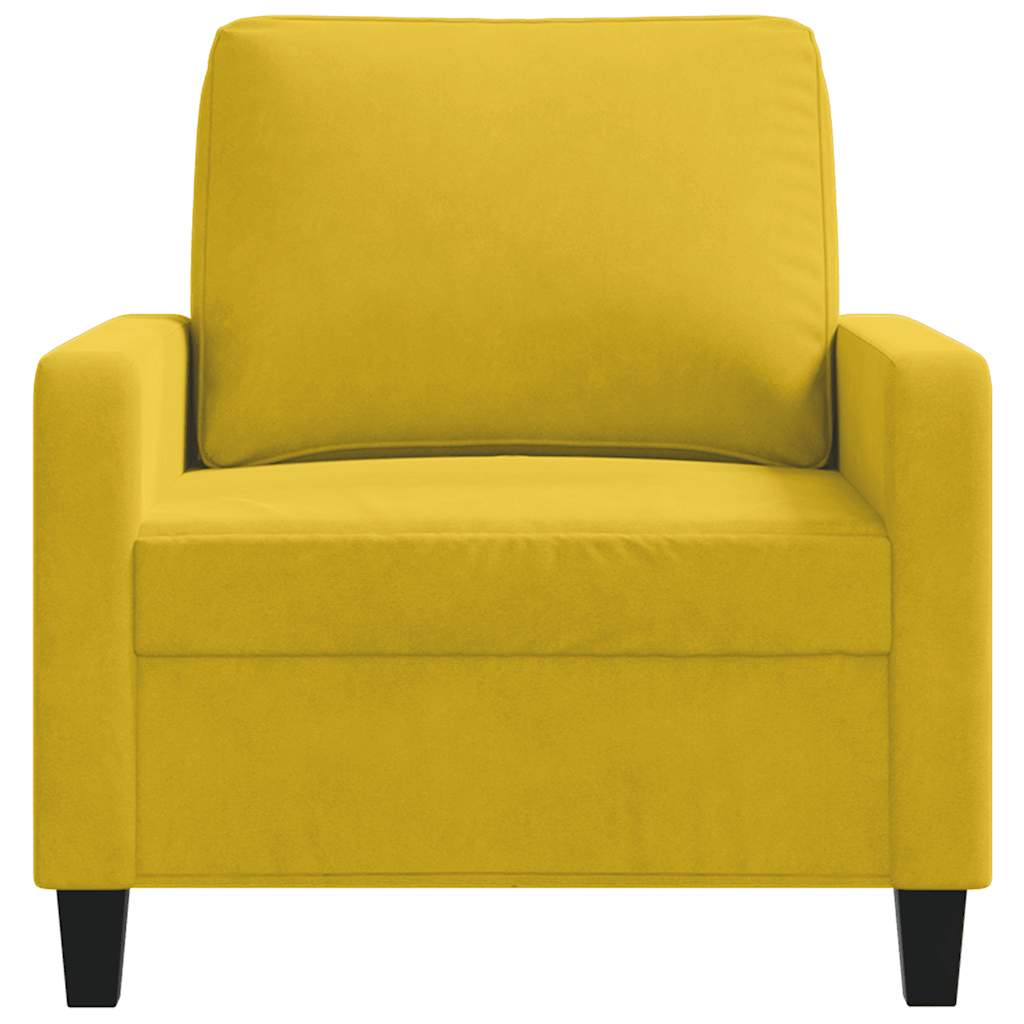 vidaXL Fotel, żółty, 60 cm, obity aksamitem