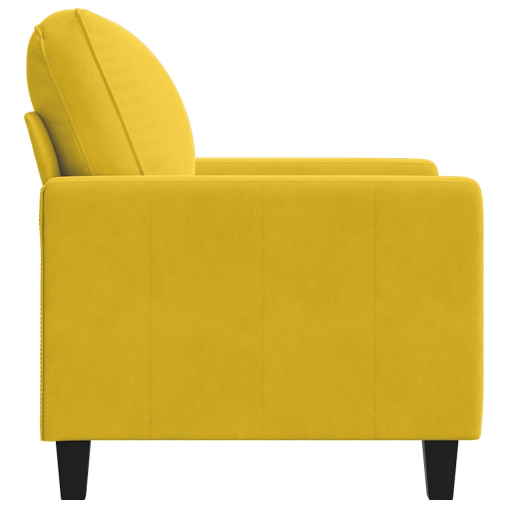 vidaXL Fotel, żółty, 60 cm, obity aksamitem