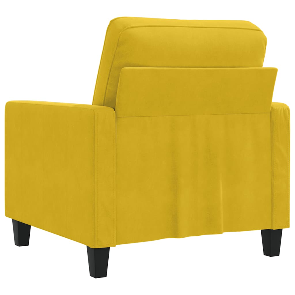 vidaXL Fotel, żółty, 60 cm, obity aksamitem