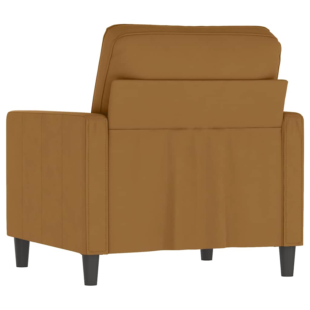 vidaXL Fotel, brązowy, 60 cm, obity aksamitem