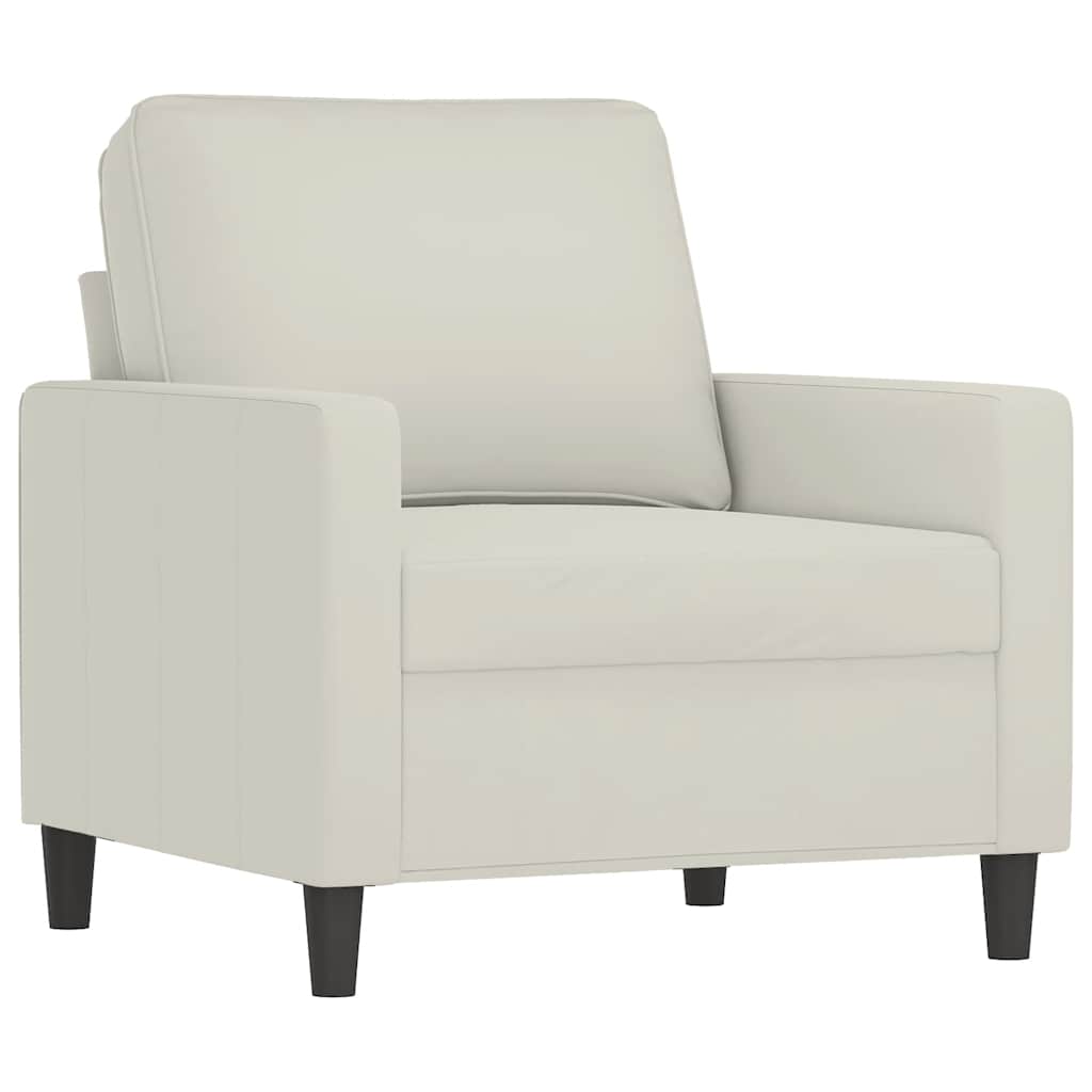 vidaXL Fotel, kremowy, 60 cm, obity aksamitem