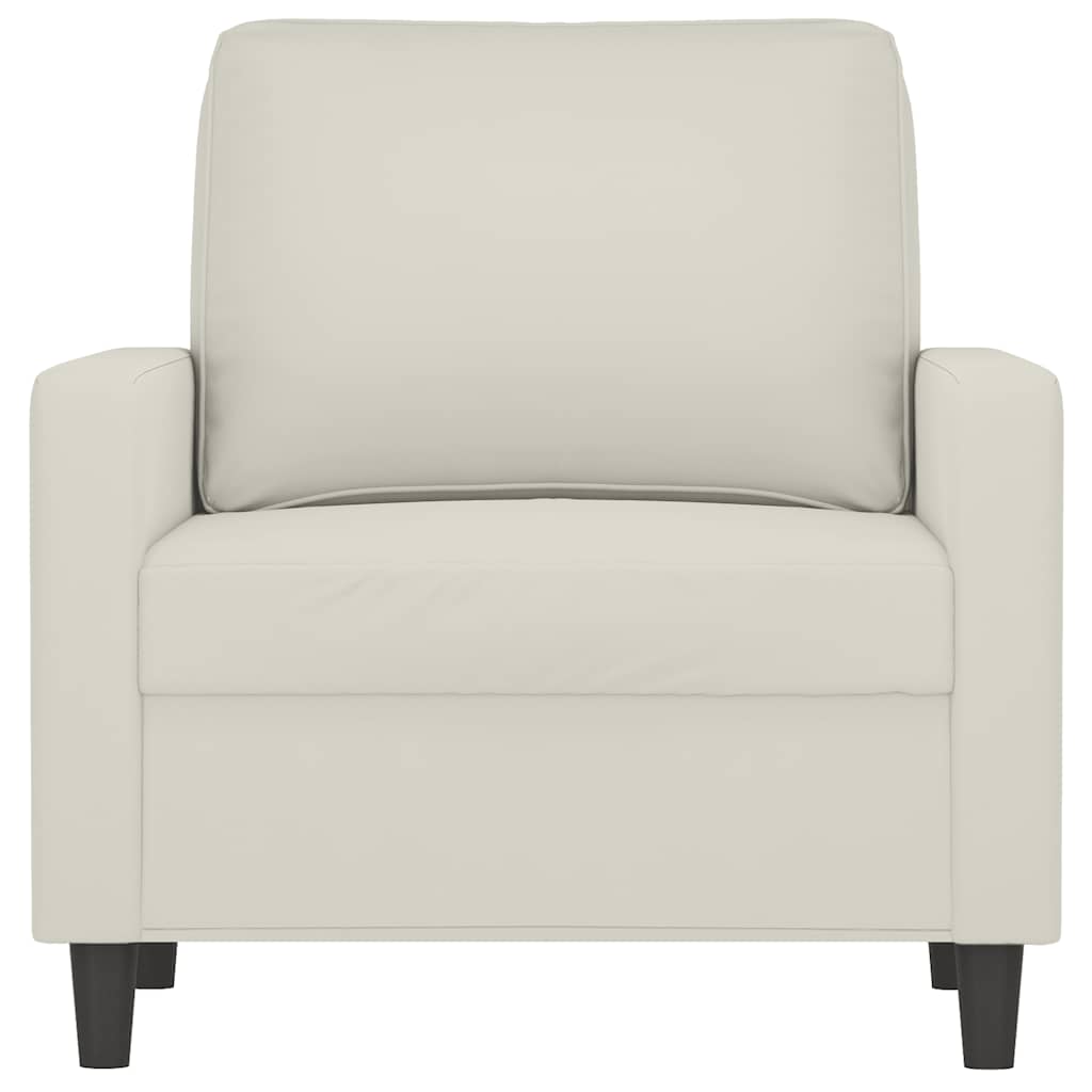 vidaXL Fotel, kremowy, 60 cm, obity aksamitem