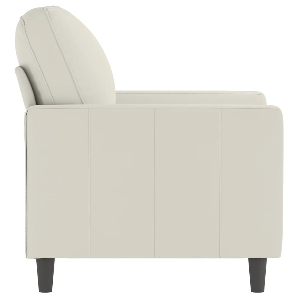 vidaXL Fotel, kremowy, 60 cm, obity aksamitem