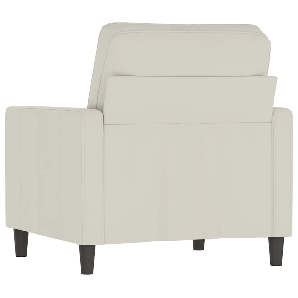 vidaXL Fotel, kremowy, 60 cm, obity aksamitem