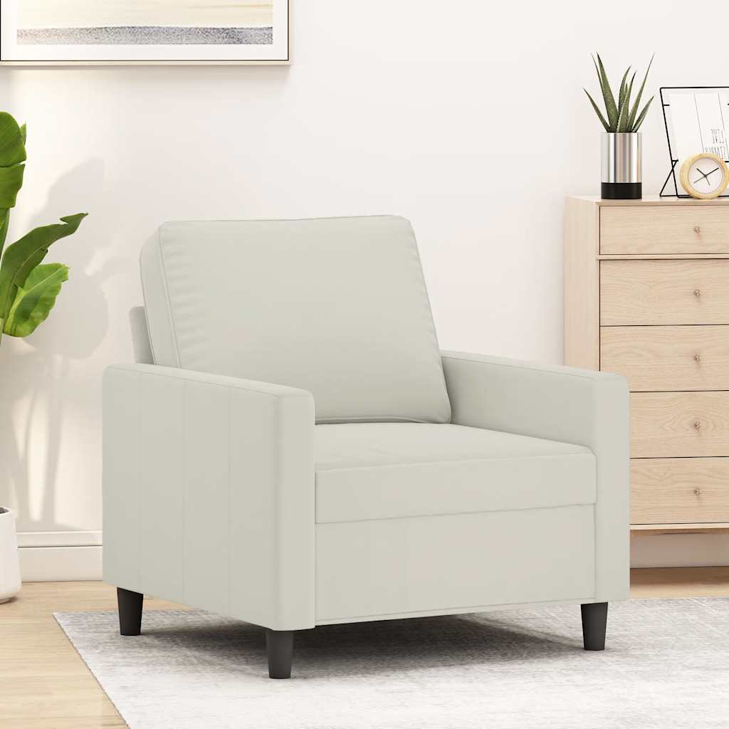 vidaXL Fotel, kremowy, 60 cm, obity aksamitem