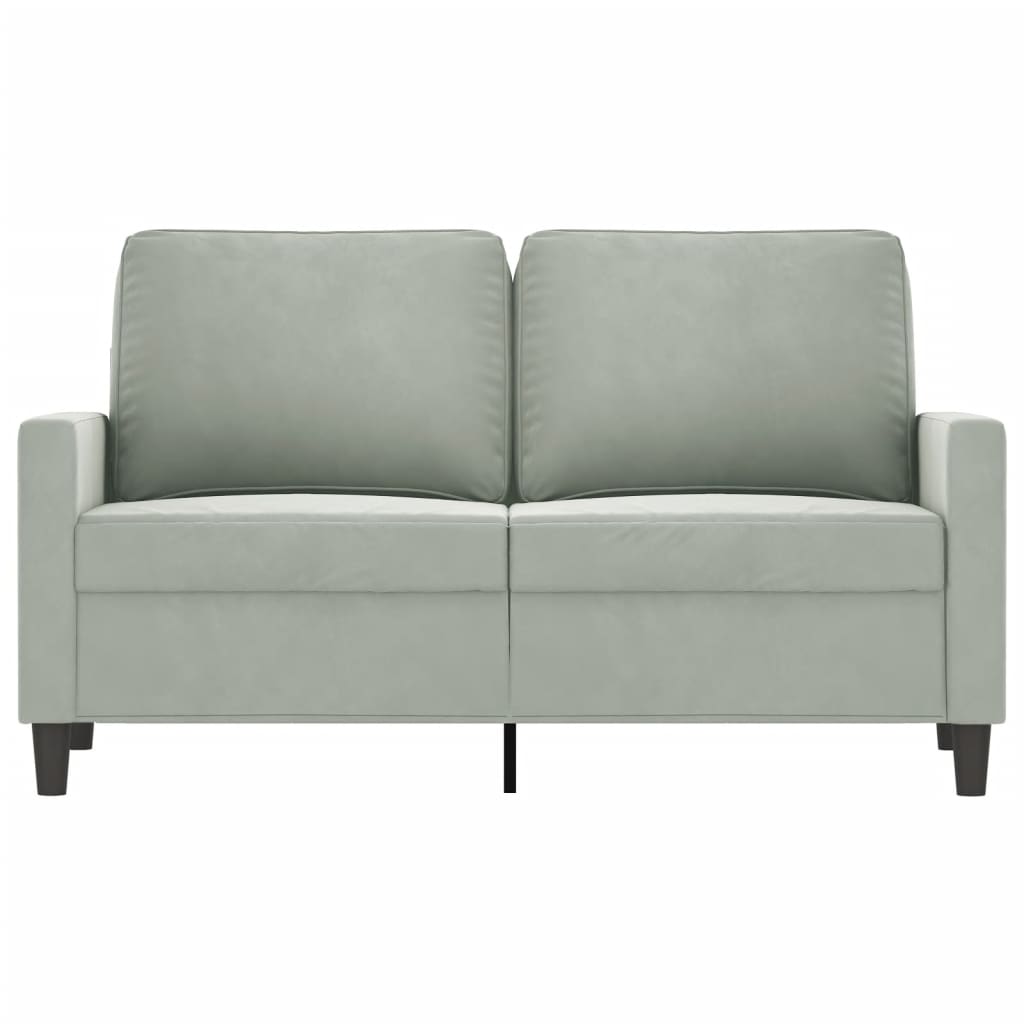 vidaXL Sofa 2-osobowa, jasnoszara, 120 cm, tapicerowana aksamitem