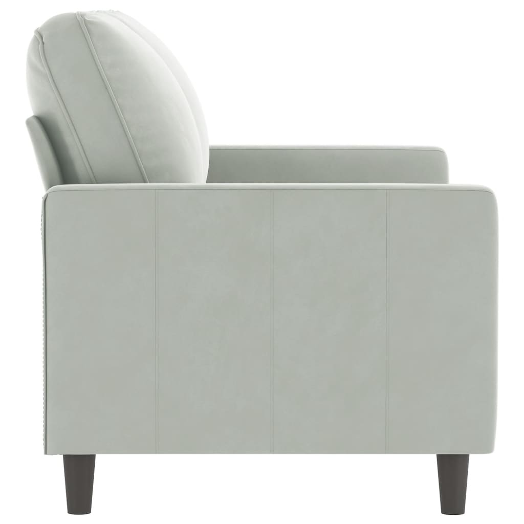 vidaXL Sofa 2-osobowa, jasnoszara, 120 cm, tapicerowana aksamitem