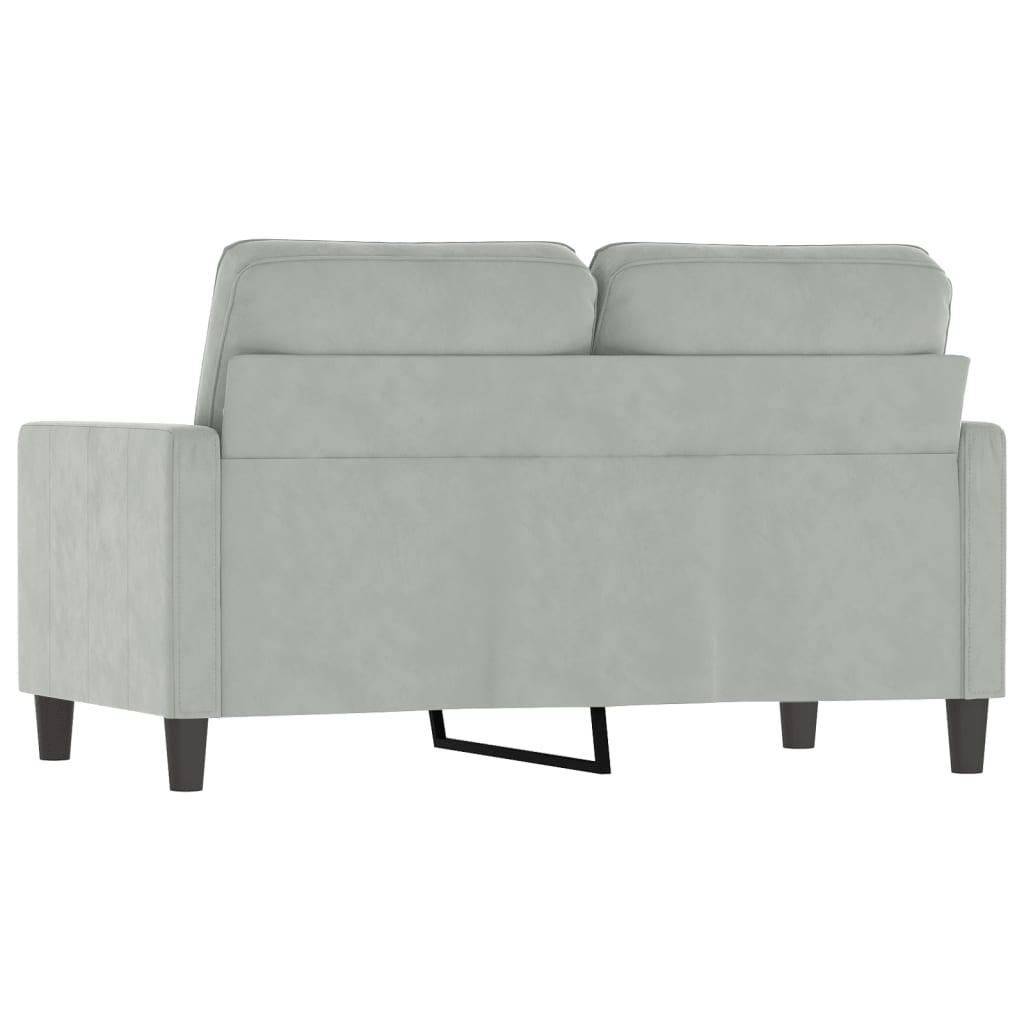 vidaXL Sofa 2-osobowa, jasnoszara, 120 cm, tapicerowana aksamitem