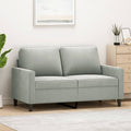 vidaXL Sofa 2-osobowa, jasnoszara, 120 cm, tapicerowana aksamitem