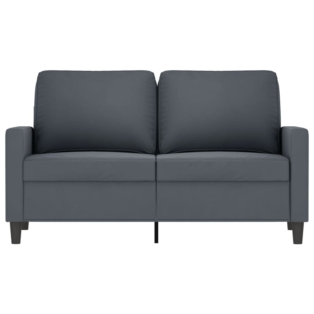 vidaXL Sofa 2-osobowa, ciemnoszary, 120 cm, tapicerowana aksamitem