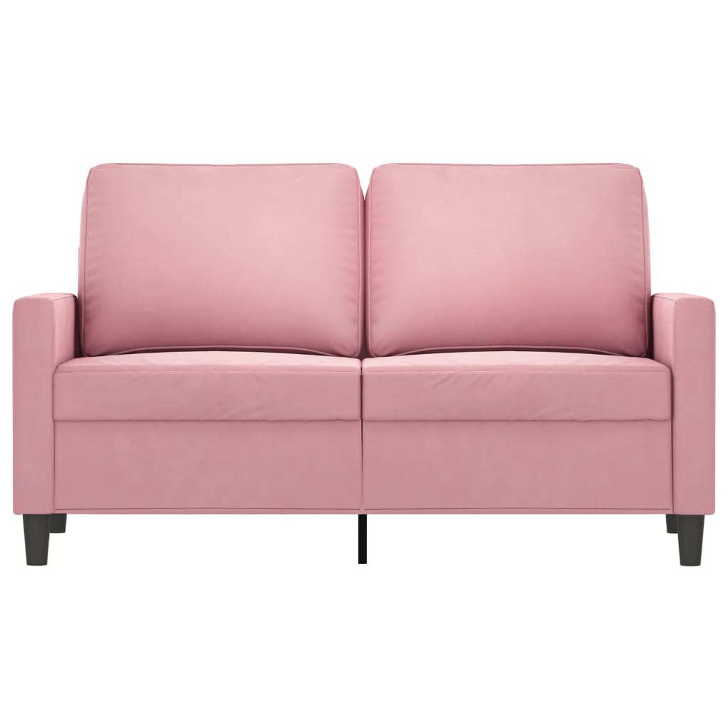vidaXL Sofa 2-osobowa, różowy, 120 cm, tapicerowana aksamitem