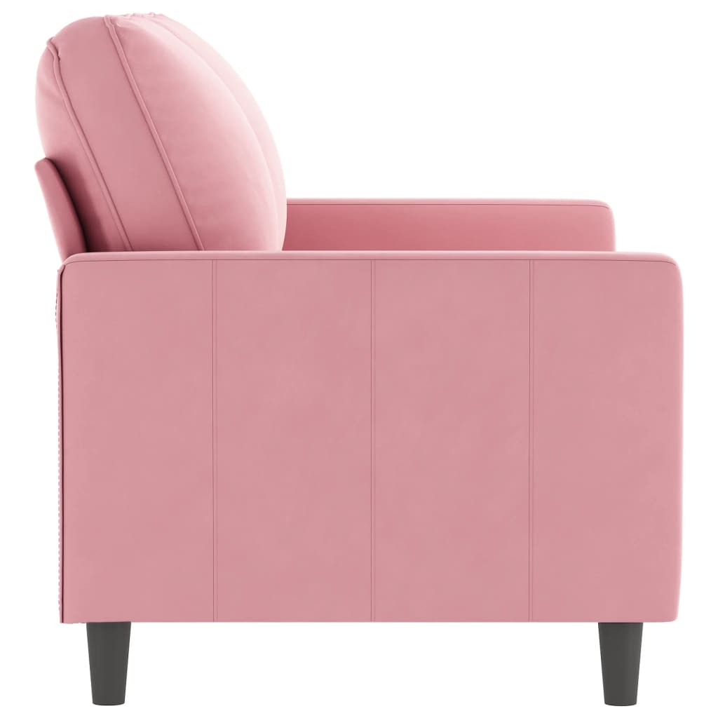 vidaXL Sofa 2-osobowa, różowy, 120 cm, tapicerowana aksamitem