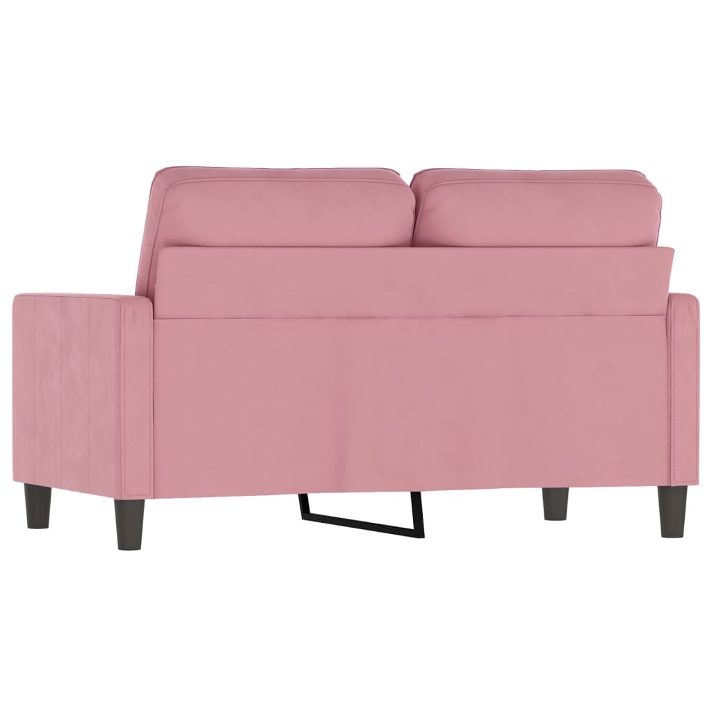 vidaXL Sofa 2-osobowa, różowy, 120 cm, tapicerowana aksamitem