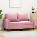 vidaXL Sofa 2-osobowa, różowy, 120 cm, tapicerowana aksamitem