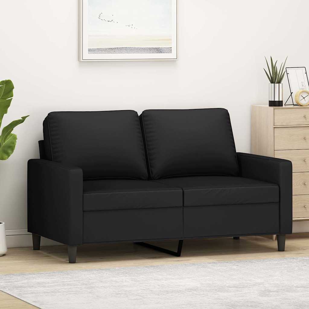 vidaXL Sofa 2-osobowa, czarna, 120 cm, tapicerowana aksamitem