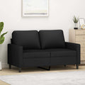 vidaXL Sofa 2-osobowa, czarna, 120 cm, tapicerowana aksamitem