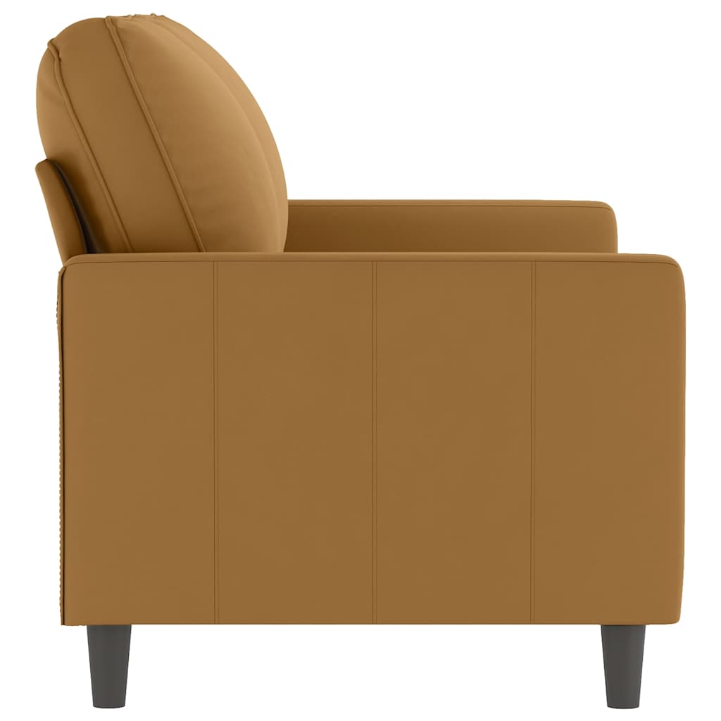 vidaXL Sofa 2-osobowa, brązowy, 120 cm, tapicerowana aksamitem