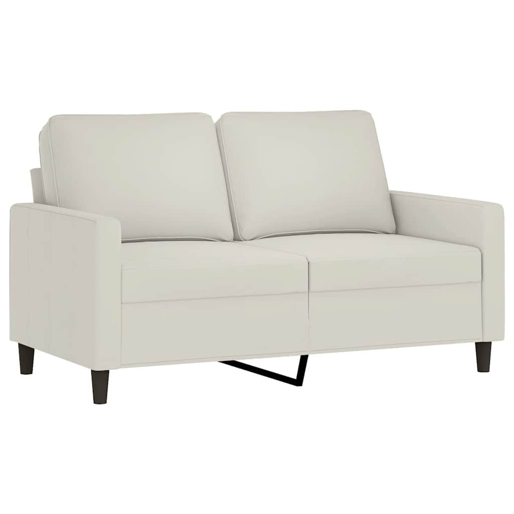 vidaXL Sofa 2-osobowa, kremowy, 120 cm, tapicerowana aksamitem
