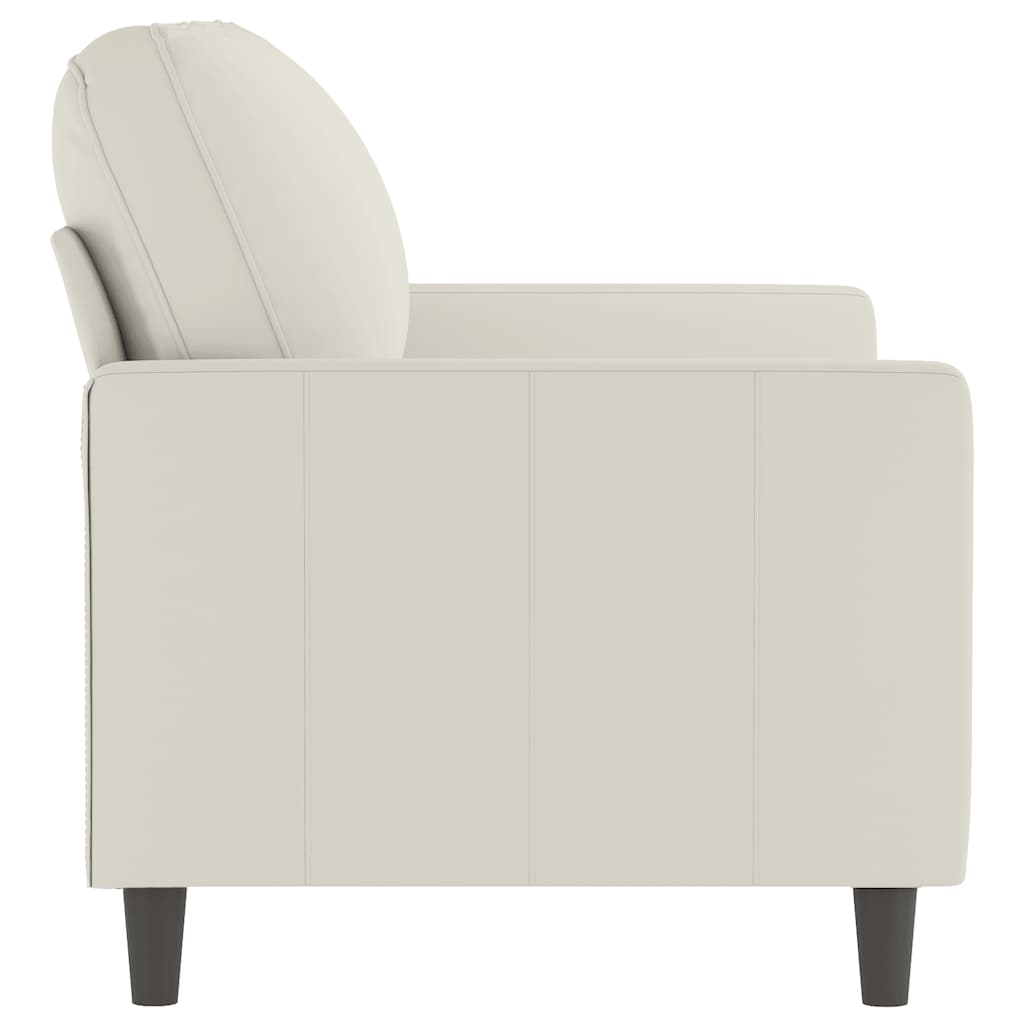 vidaXL Sofa 2-osobowa, kremowy, 120 cm, tapicerowana aksamitem