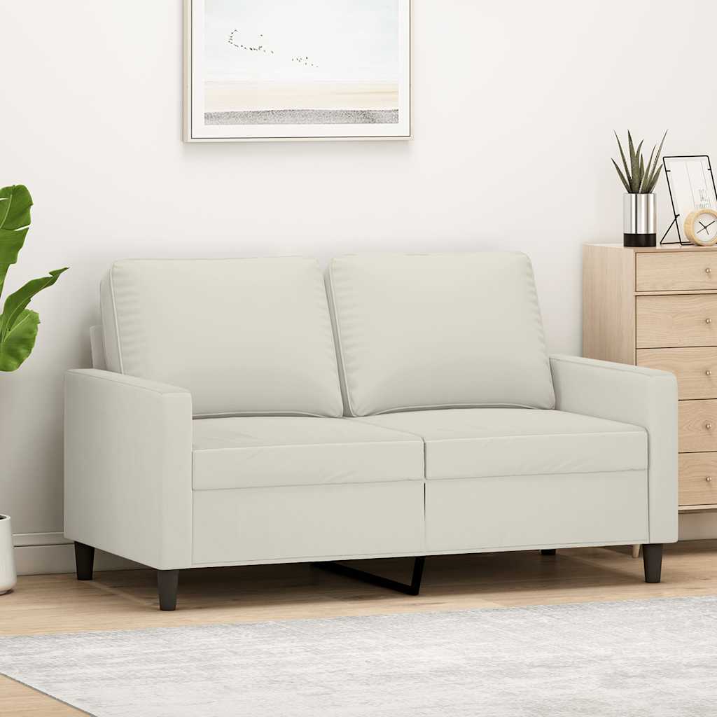 vidaXL Sofa 2-osobowa, kremowy, 120 cm, tapicerowana aksamitem