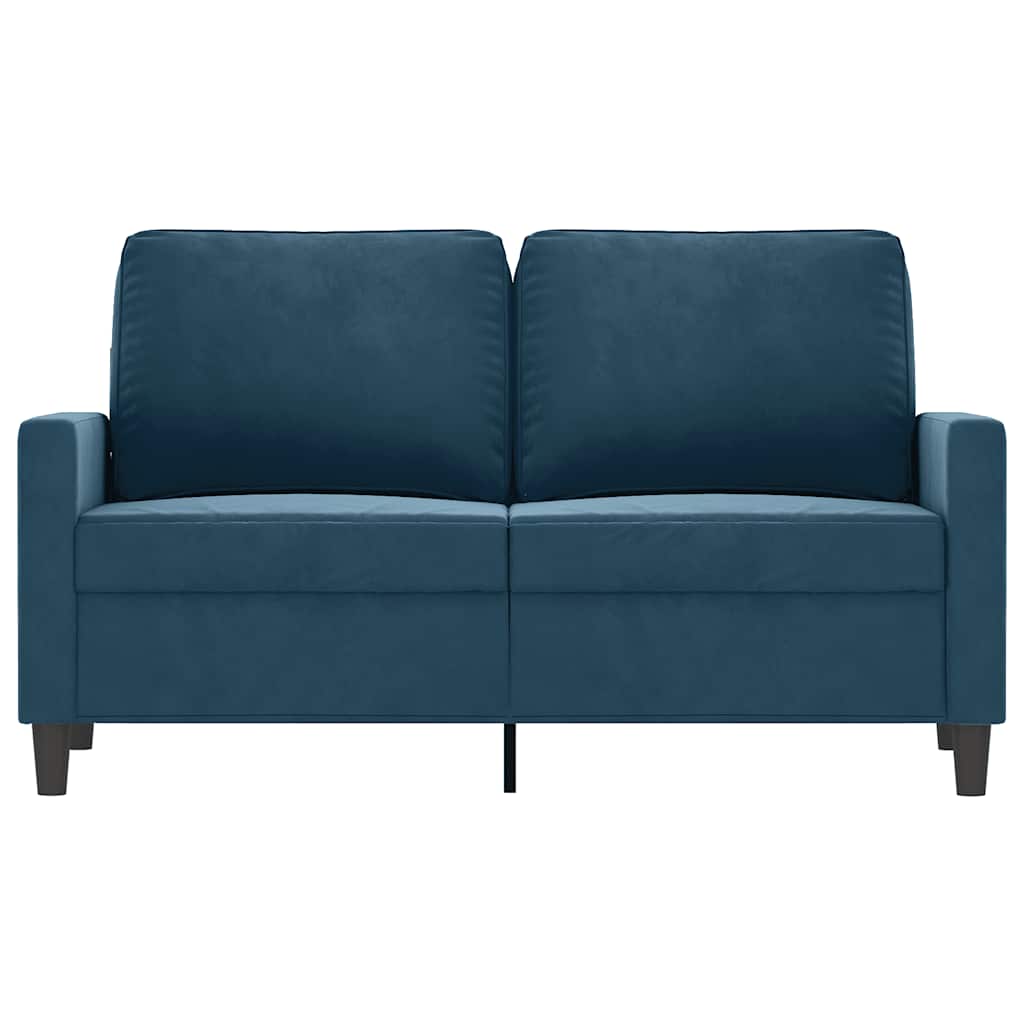 vidaXL Sofa 2-osobowa, niebieski, 120 cm, tapicerowana aksamitem