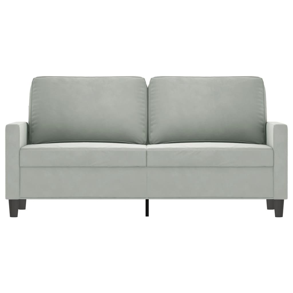 vidaXL Sofa 2-osobowa, jasnoszara, 140 cm, tapicerowana aksamitem